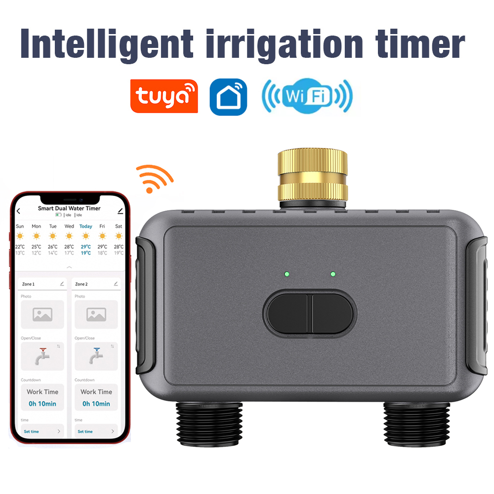 Smart Garden Technology - WLAN Automatischer Bewässerungstimer mit Doppelanschluss für