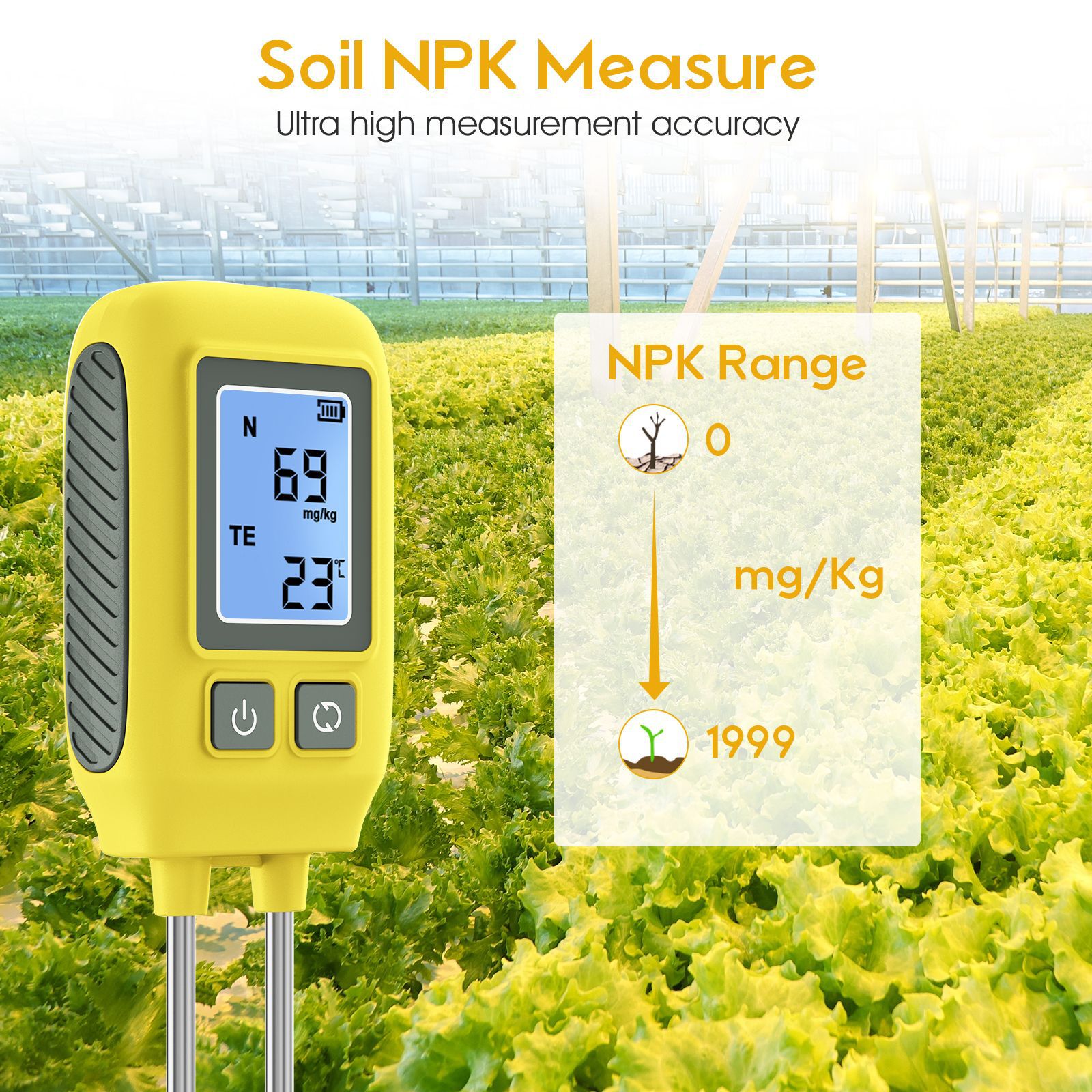 Soil Test Digital - Digitaler Bodenqualitätsanalysator, 4-in-1-Detektor für N-P-K, organische