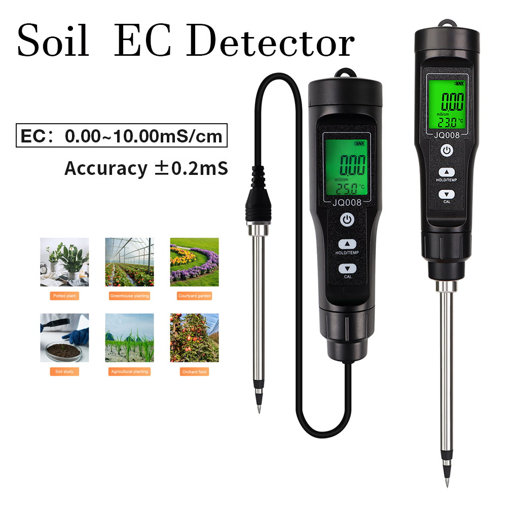 Soil Test Digital - 2-in-1 Boden-EC/Temp-Detektor Handgehaltenes Boden-EC-Messgerät mit LCD-Anzeige