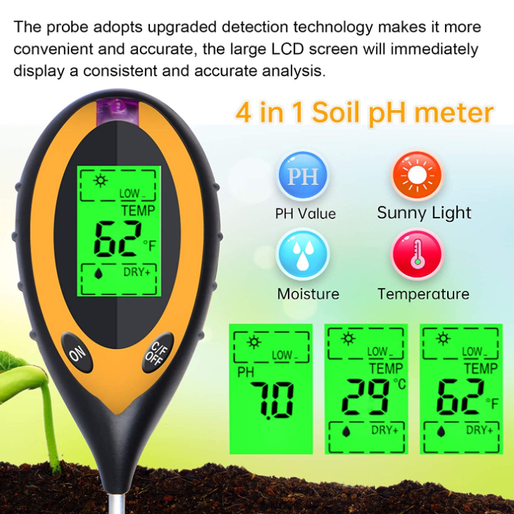 4-in-1 PH-Licht-Temperatur-Feu – Soil Test Digital Bewertung und Preis